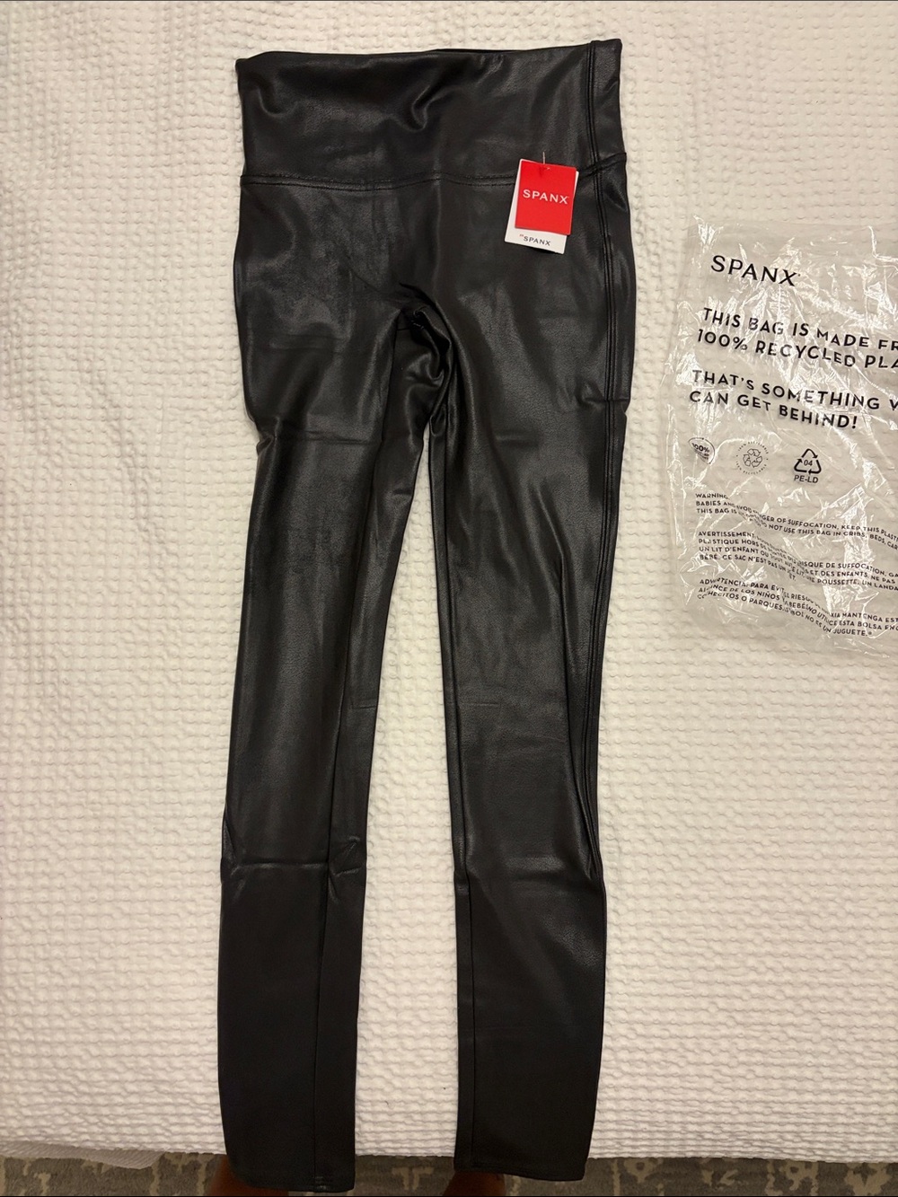 SPANX Faux Leather High-Waist Jeggings in Black